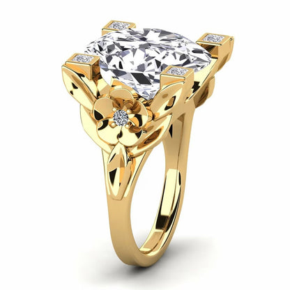 9.0ct Oval Cut Ladies Flower White Sapphire  Ring -JEWELBUYS