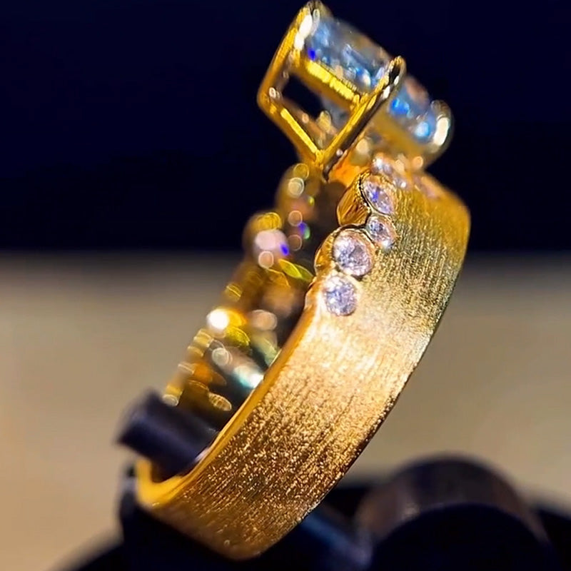 3.11Ctw Radiant Cut Aquamarine Sapphire Fashion Cocktail Ring-JEWELBUYS