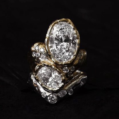 8.0ctw Sculptural Oval Sapphire Ring-JEWELBUYS