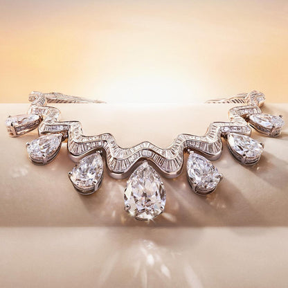 140Ctw Pear-shaped Cut Exquisite Luxury Sapphire Art Necklace-JEWELBUYS