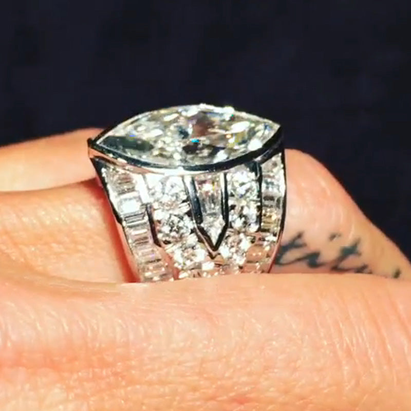 8ctw Marquise Cut Sapphire Wide Ring-JEWELBUYS