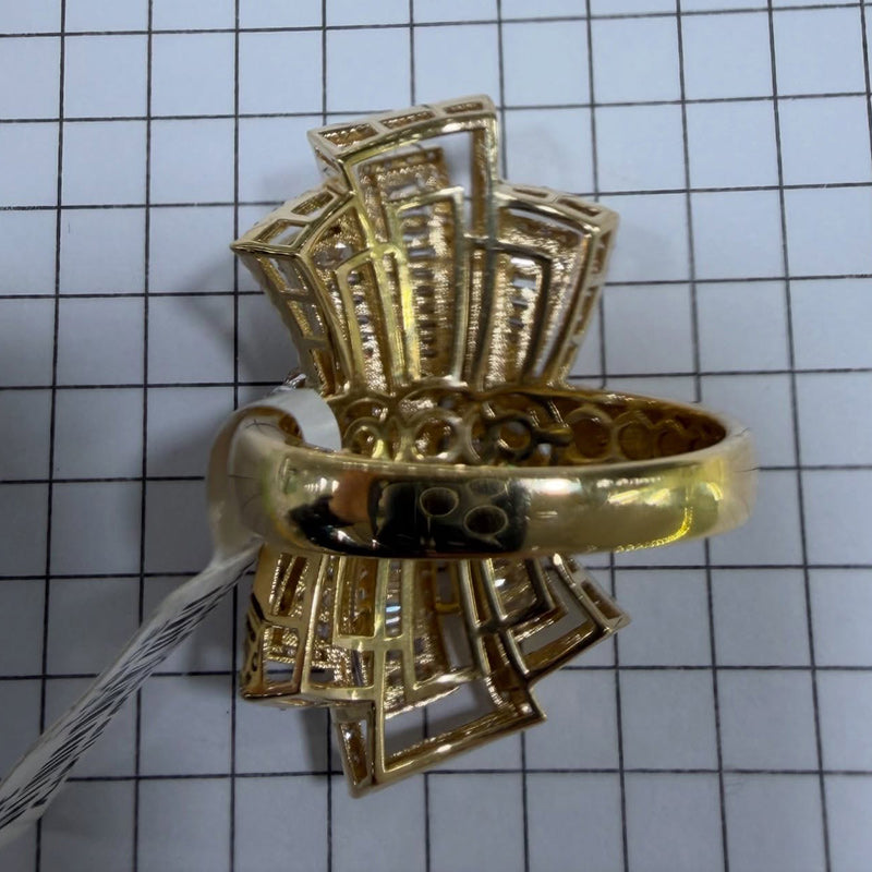 2.97ctw Round and Baguette-Cut Sapphire Floral Knot Ring-JEWELBUYS