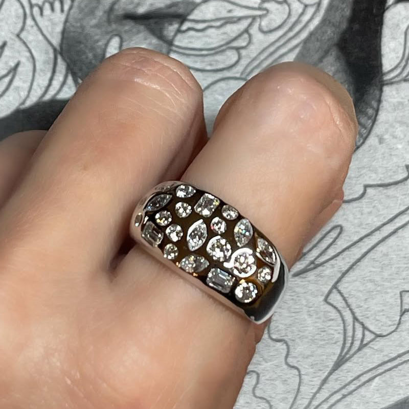 2.0Ctw Multi-cut sapphire arch ring-JEWELBUYS