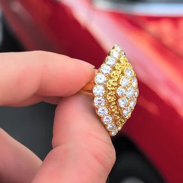 1.23Ctw Marquise-cut Sapphire Cocktail Ring-JEWELBUYS