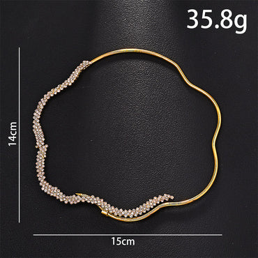 5.0Ctw Exquisite and elegant wave-shaped sapphire necklace-JEWELBUYS
