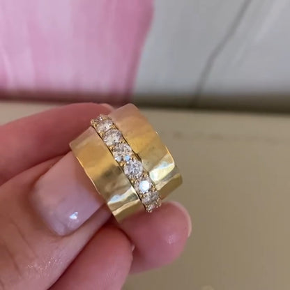 3.0Ctw Wide Gold Sapphire Eternity Ring-JEWELBUYS