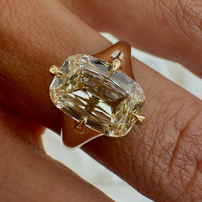 4.02Ct cushion radiant-cut white sapphire engagement ring-JEWELBUYS