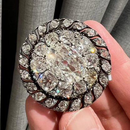 13.04Ctw Vintage Style Sapphire Brooch and Pendant Necklace-JEWELBUYS