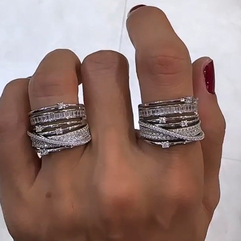 3.2ctw Rectangular Round Cut Italian Spiral Gemstone Band-JEWELBUYS