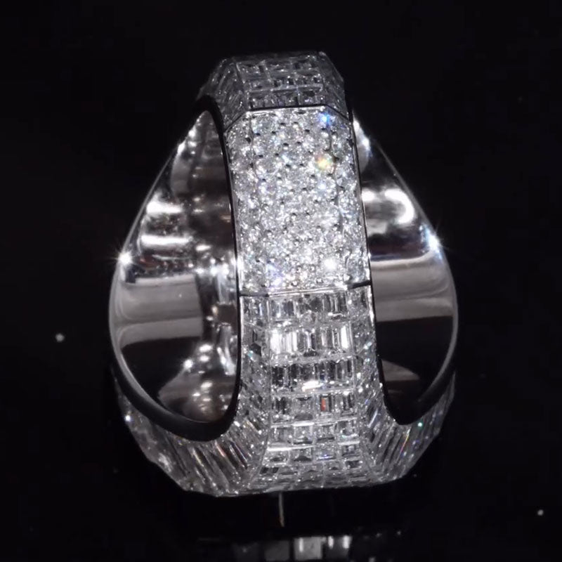 13ct Sapphire Asscher Cut Chandelier Ring - JEWELBUYS