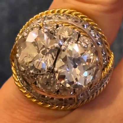 5.0ctw Vintage Round Cut Engagement Ring-JEWELBUYS