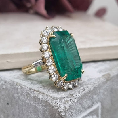 21Ctw Colombian Emerald and Sapphire Ring-JEWELBUYS