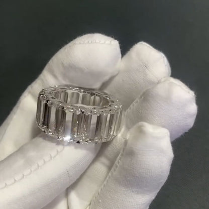 6.01Ctw Baguette Cut White Sapphire Eternity Band-JEWELBUYS