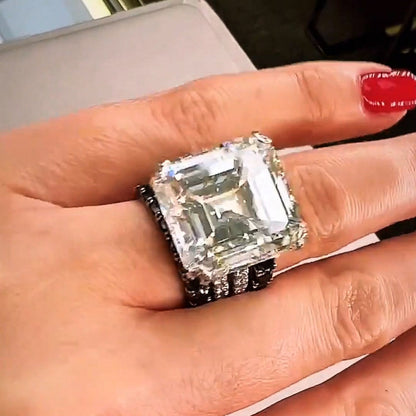Outstanding 15ct Asscher Cut Gemstone Engagement Ring -JEWELBUYS