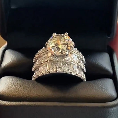 3.45ct Brilliant Round Cut White Sapphire Engagement Ring-JEWELBUYS