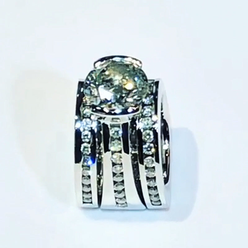 7.0ctw Round Cut White Sapphire Channel Ring-JEWELBUYS