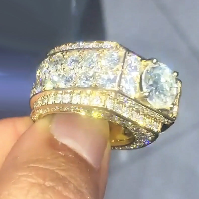 6ctw Round Cut White Sapphire Cigar Men's Ring-JEWELBUYS