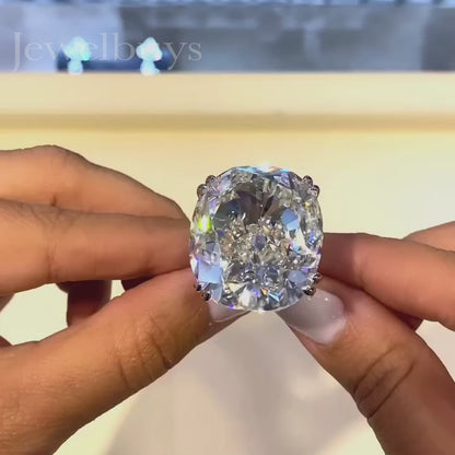 Extra Large 29ct Cushion Cut Diamond Engagement Ring - JEWELBUYS