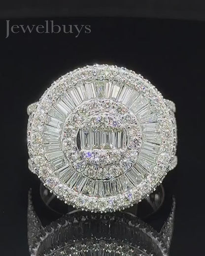 7.2ctw Baguette and Round Cut Diamond Ring - JEWELBUYS