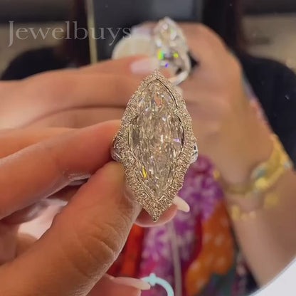 Magnificent 15ct Marquise Diamond Engagement Ring - JEWELBUYS