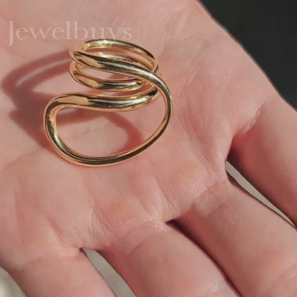 Minimalist Golden Geometric Stylish Ring - JEWELBUYS