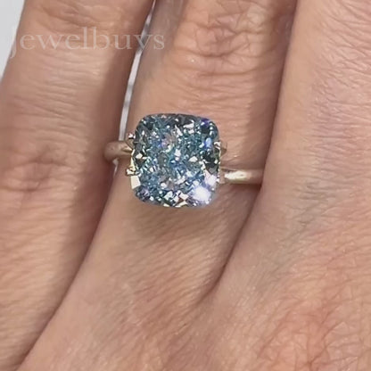 4ct Blue Crushed Ice Engagement Ring - JEWELBUYS