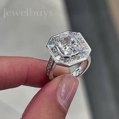 Elegant 4.13ct Radiant Cut Diamond Engagement Ring - JEWELBUYS