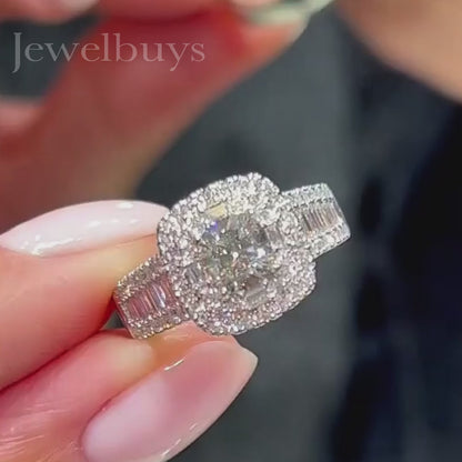 Outstanding 2.5ct Cushion Cut Engagement Ring - JEWELBUYS