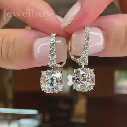 11ctw Delicate Cushion Cut Diamond Earrings - JEWELBUYS