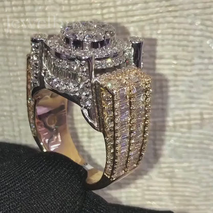 4ctw Baguette and Round Cut Sapphire Monster Ring - JEWELBUYS