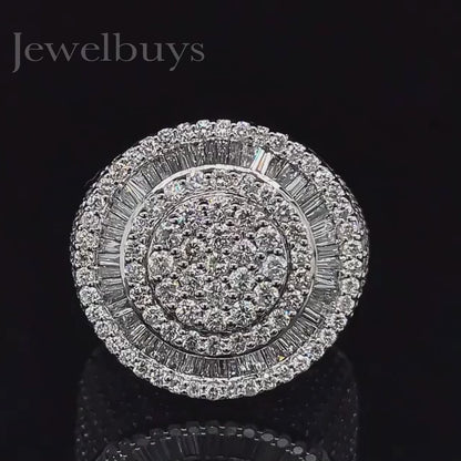 8 ctw Round Cut White Sapphire Full Seal Ring for Men and Women - JEWELBUYS