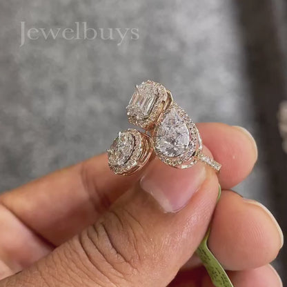 6ctw Classic Geometric Three Stone Diamond Ring - JEWELBUYS