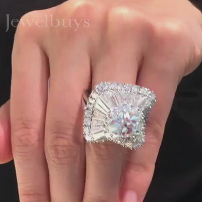 Unique 6 ct Round Cut White Gemstone Engagement Ring - JEWELBUYS