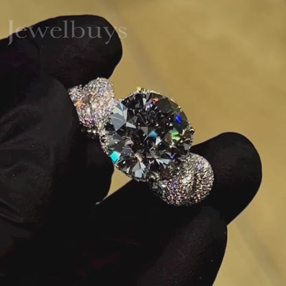 Stunning micro pave patterned twisted diamond ring - JEWELBUYS