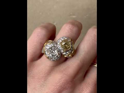 3.52Ctw cushion-cut sapphire bypass ring- JEWELBUYS