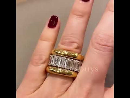 3.0ctw Emerald Cut Fashion Stacking Ring Set-JEWELBUYS