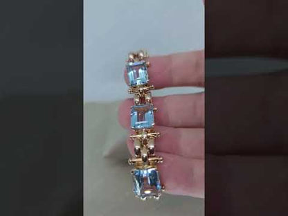28.3Ctw Emerald-cut Aquamarine Bracelet-JEWELBUYS