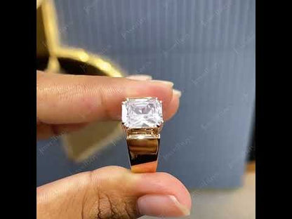 3.0ct Radiant Cut Single Stone White Sapphire Engagement Ring-JEWELBUYS