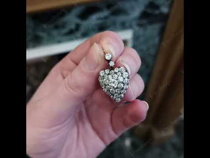 2.0Ctw Victorian-style heart-shaped sapphire pendant necklace-JEWELBUYS