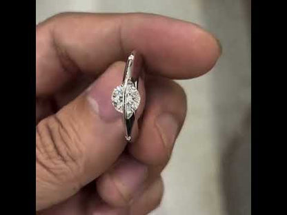 2.0ct Round White Sapphire Simple Orbit Engagement Ring-JEWELBUYS