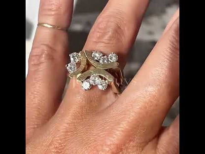 Sparkly 1ct Round Cut White Sapphire High Polish Flash Women's Engagement Ring in Gold-JEWELBUYS
