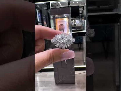 3.65ctw Gorgeous Marquise-Cut White Sapphire Cluster Ring-JEWELBUYS