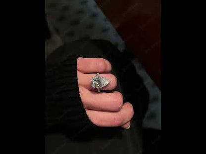 Classic large carat pear-shaped sapphire engagement ring-JEWELBUYS