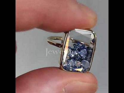 17ct Ten Fourteen Diamond and Sapphire Kaleidoscope Shaker Ring - JEWELBUYS