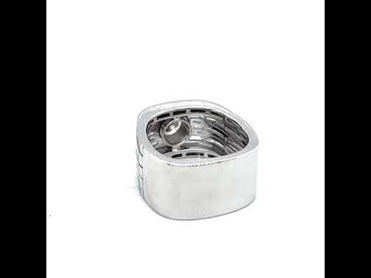 3ct Round Cut White Sapphire Wide Band Dress Ring Engagement Ring in Silver-JEWELBUYS