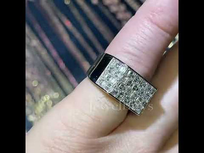 4.0ctw emerald cut white sapphire pinky ring-JEWELBUYS