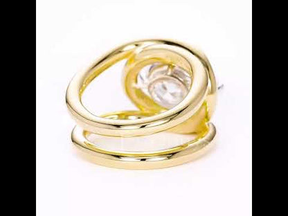 5.8ct Oval Cut White Sapphire Engagement Double Band Rings in Gold-JEWELBUYS