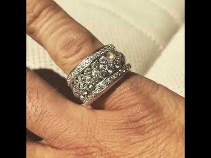 2.0Ctw Round Five-Row Sapphire Eternal Band-JEWELBUYS