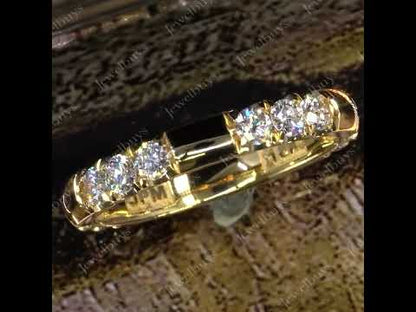 1.5Ctw Round Cut Simple Elegant White Sapphire Eternity Band-JEWELBUYS