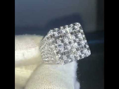 2ct Baguette Cut White Sapphire Open Ring-JEWELBUYS